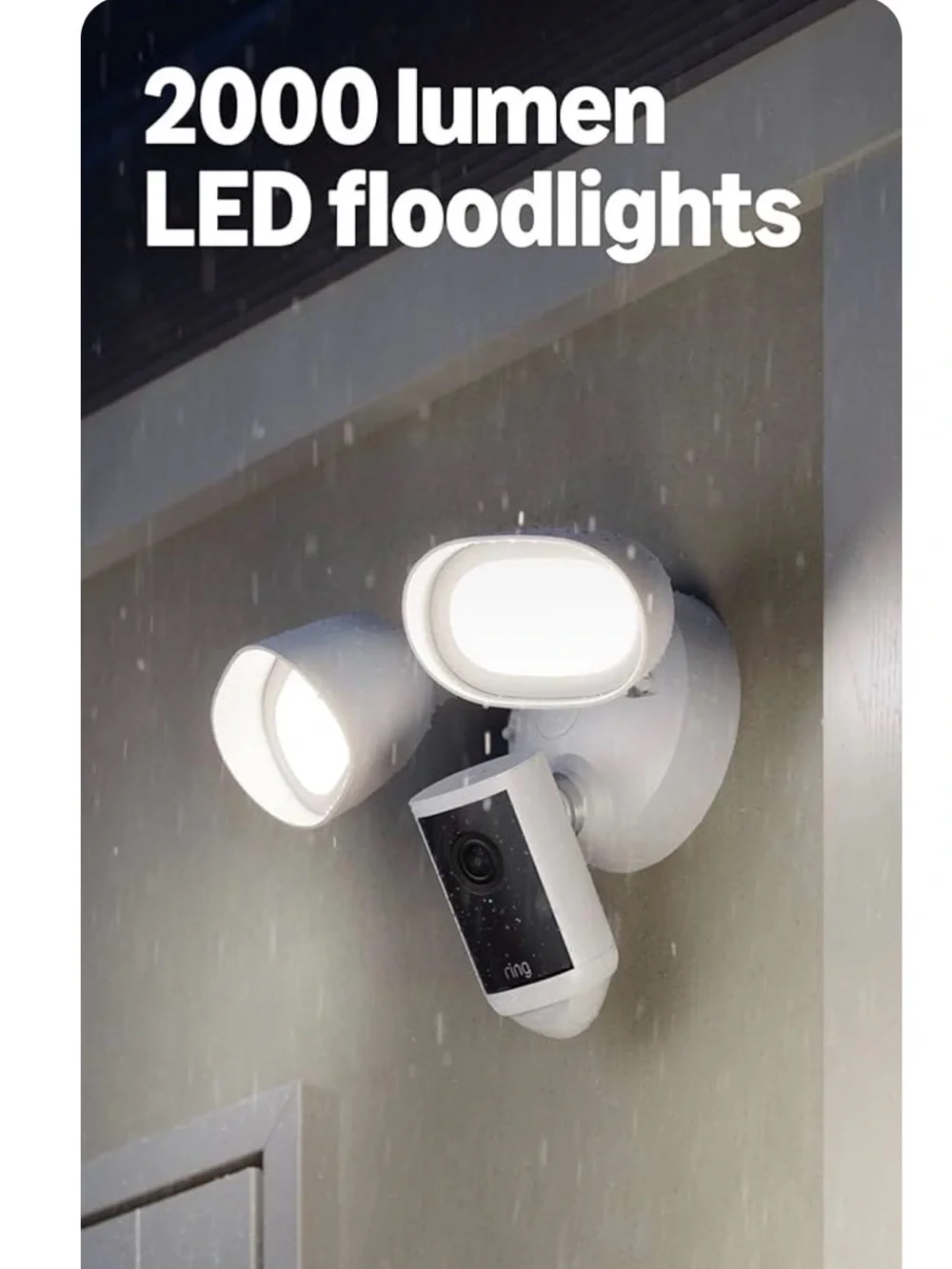 Ring Floodlight Camera with Dual LEDs in White